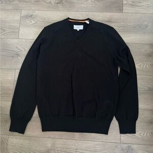 Jack Spade Black V-Neck Sweater Size Medium 100% Wool